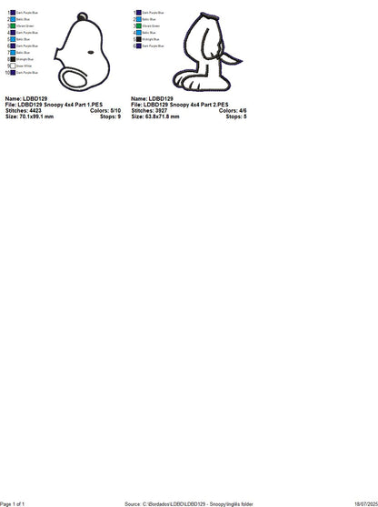 Snoopy – ITH Project – Machine Embroidery Design
