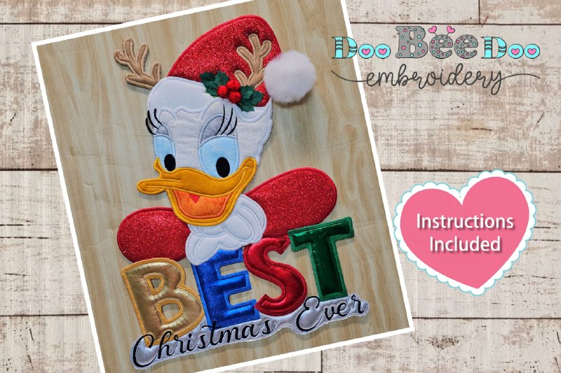 Daisy Best Christmas Ever - ITH Project - Machine Embroidery Design