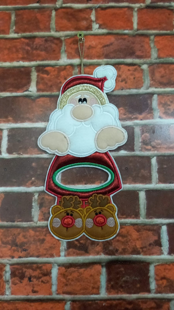 Santa's Christmas Dish Towel Holder - ITH Project - Machine Embroidery Design