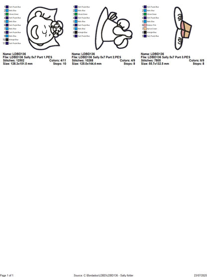 Sally – ITH Project – Machine Embroidery Design