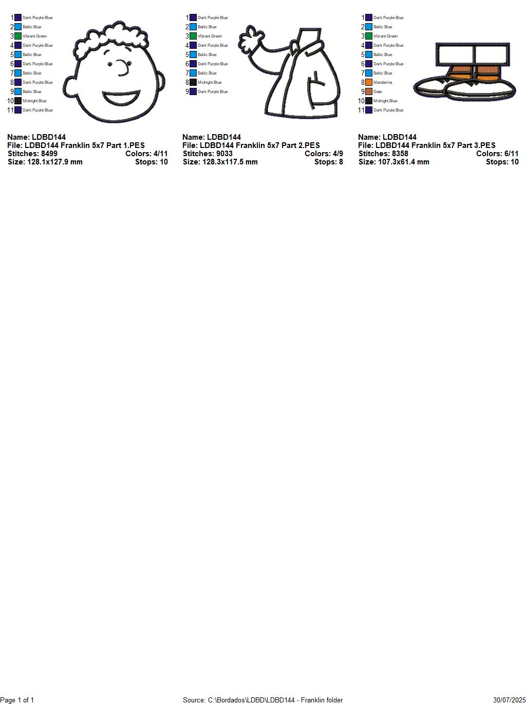 Franklin – ITH Project – Machine Embroidery Design