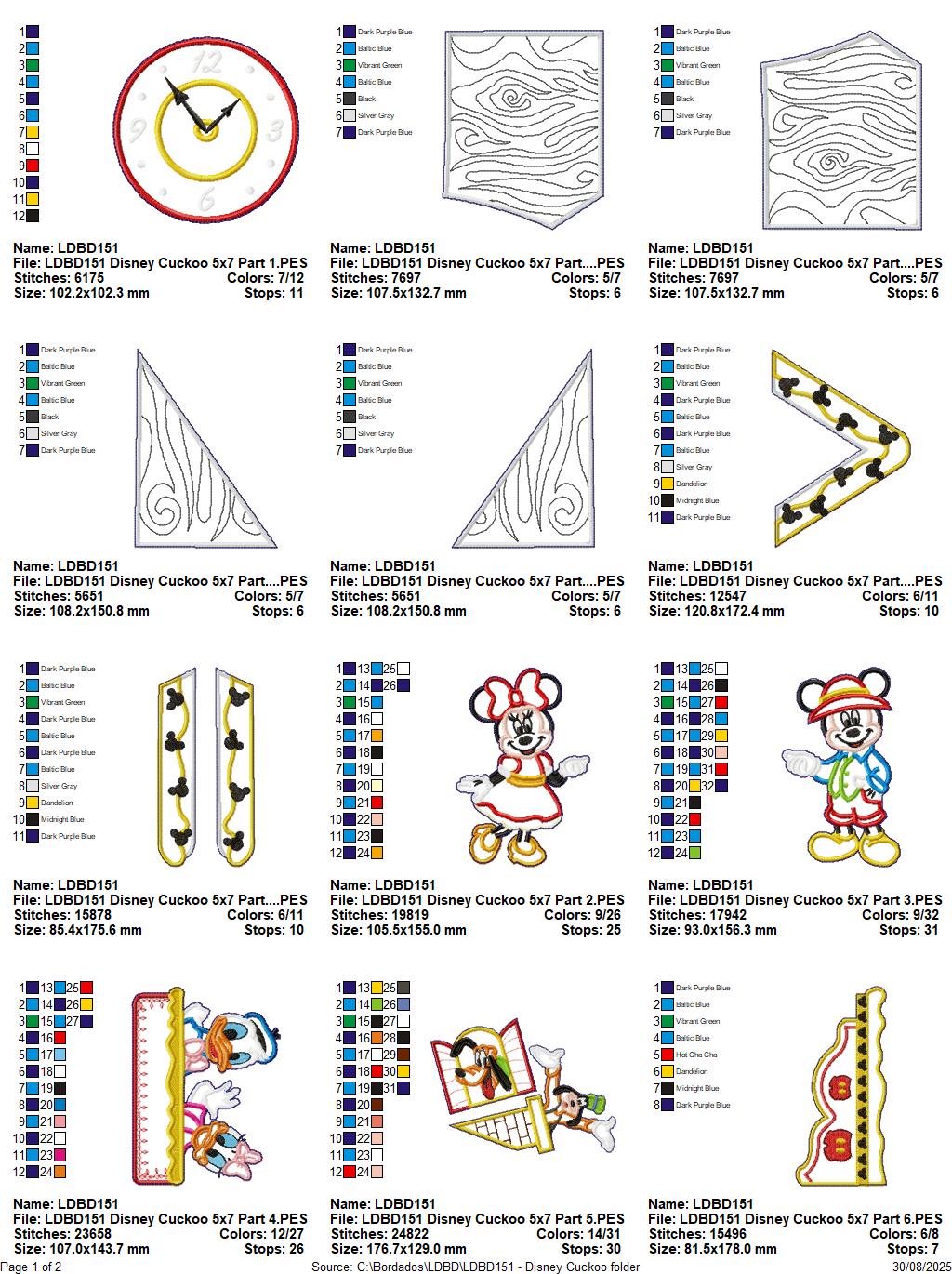 Mickey and Friends Cuckoo Clock – ITH Project – Machine Embroidery Design