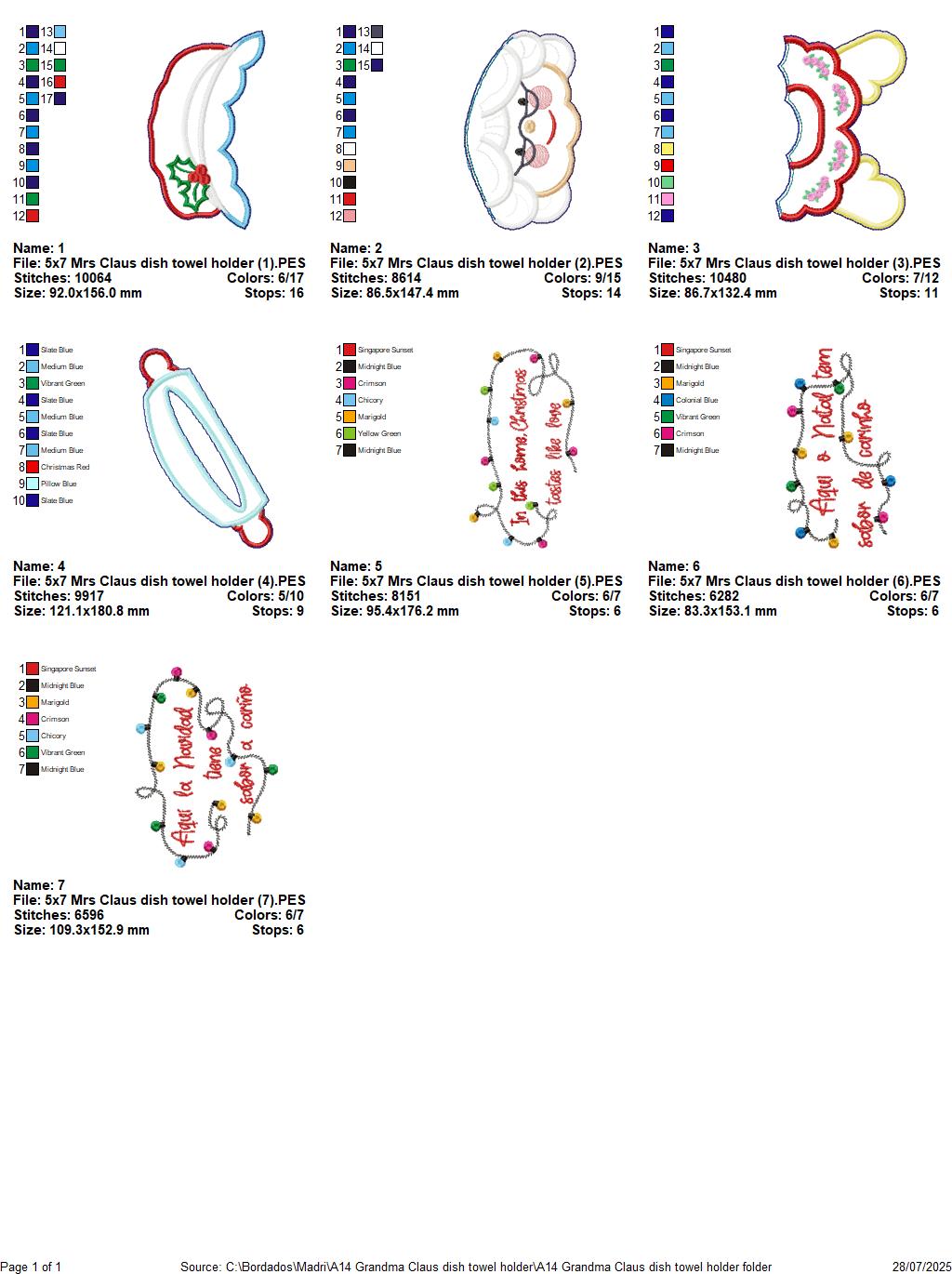Cute Mrs. Claus Towel Holder – ITH Project – Machine Embroidery Design