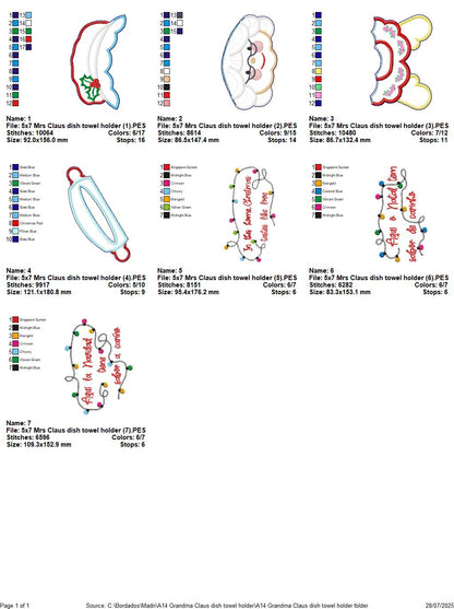 Cute Mrs. Claus Towel Holder – ITH Project – Machine Embroidery Design