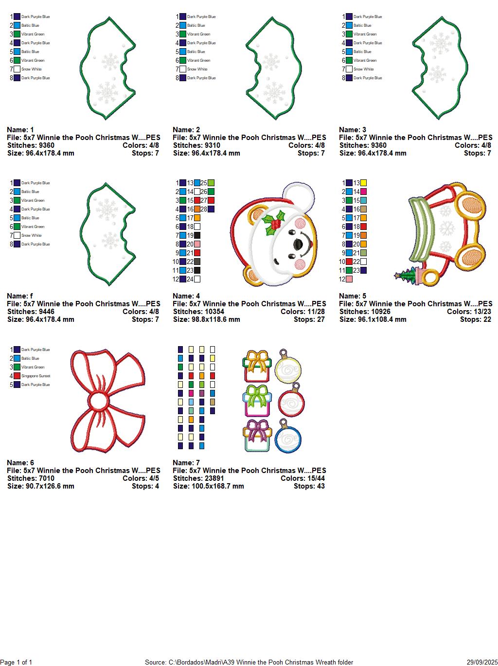 Christmas Bear Wreath – ITH Project – Machine Embroidery Design