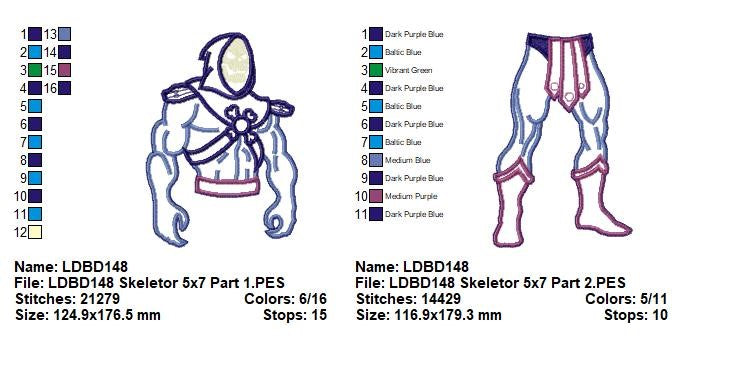 Skeletor – ITH Project – Machine Embroidery Design