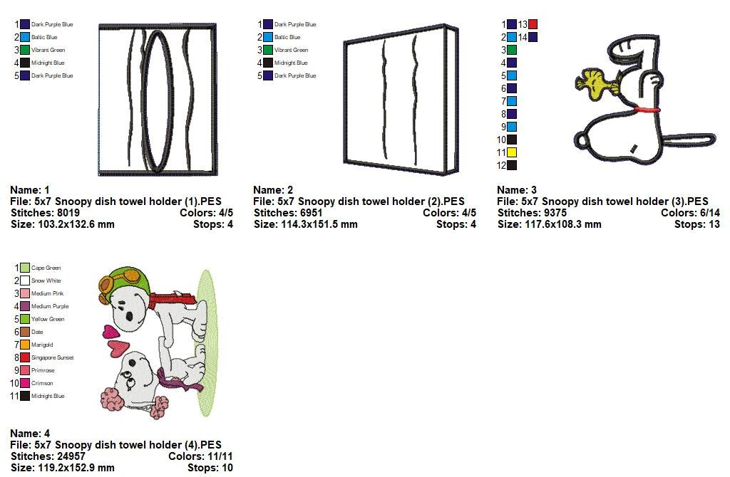 Snoopy House Towel Holder – ITH Project – Machine Embroidery Design