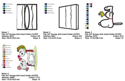 Snoopy House Towel Holder – ITH Project – Machine Embroidery Design