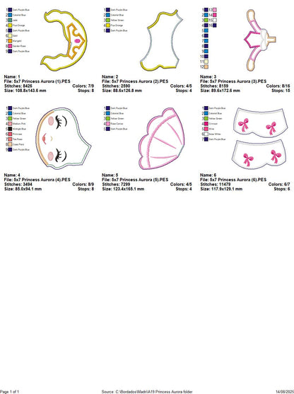 Princess Aurora – ITH Project – Machine Embroidery Design