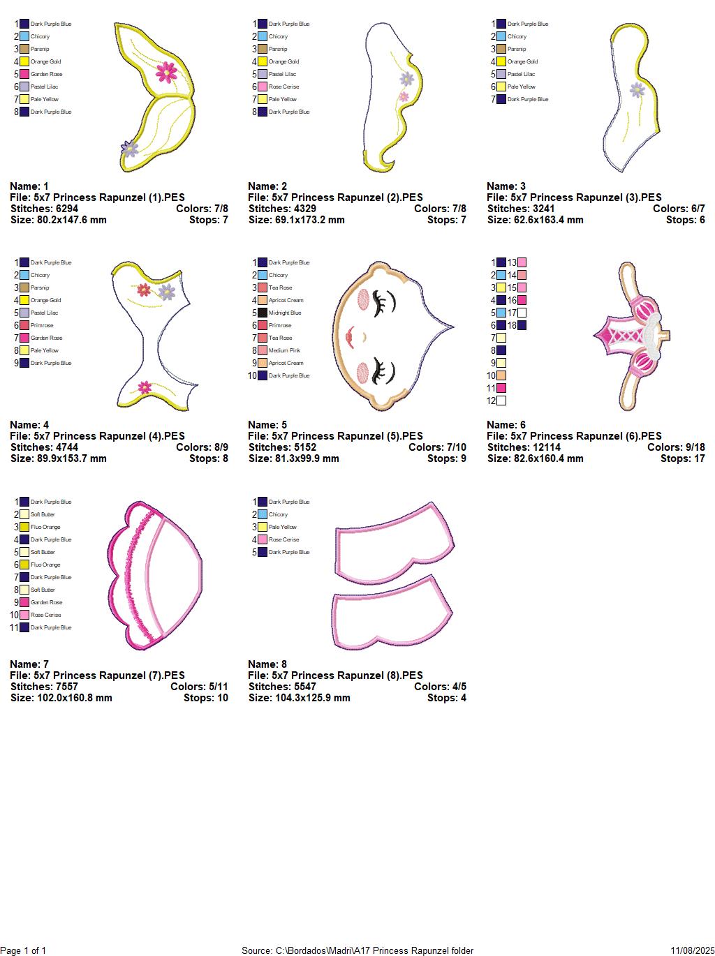 Rapunzel Princess – ITH Project – Machine Embroidery Design
