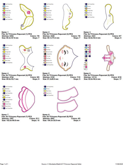 Rapunzel Princess – ITH Project – Machine Embroidery Design