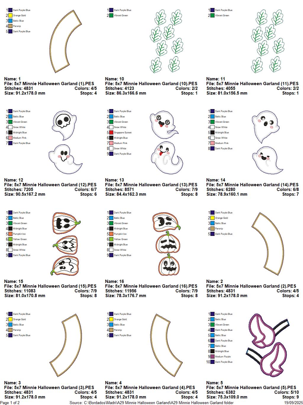 Minnie Halloween Wreath - ITH Project - Machine Embroidery Design