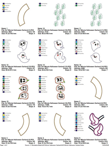 Minnie Halloween Wreath - ITH Project - Machine Embroidery Design