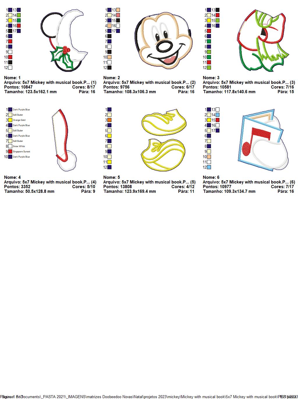 Mickey with Musical Book - ITH Project - Machine Embroidery Design