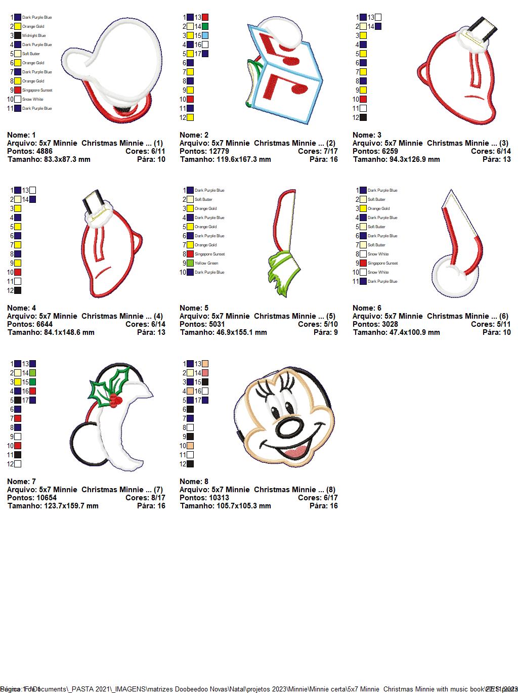 Minnie Christmas with Music Book - ITH Project - Machine Embroidery Design