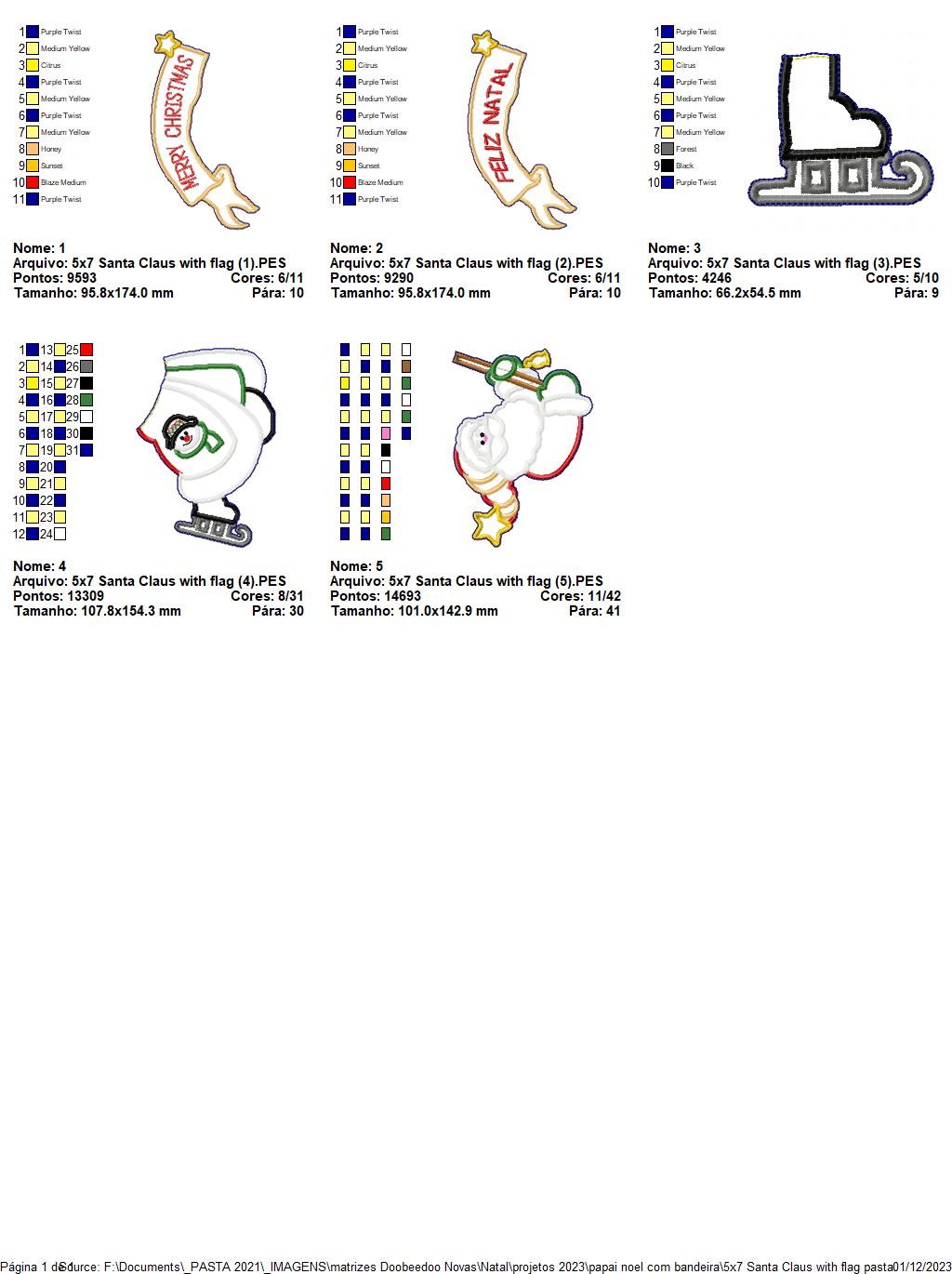 Santa Claus with Flag - ITH Project - Machine Embroidery Design