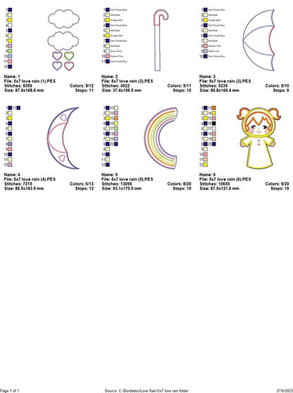 Raining Love Nursery Door Ornament - ITH Project - Machine Embroidery Design