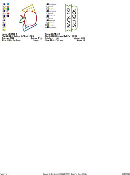 Back to School - ITH Project - Machine Embroidery Design