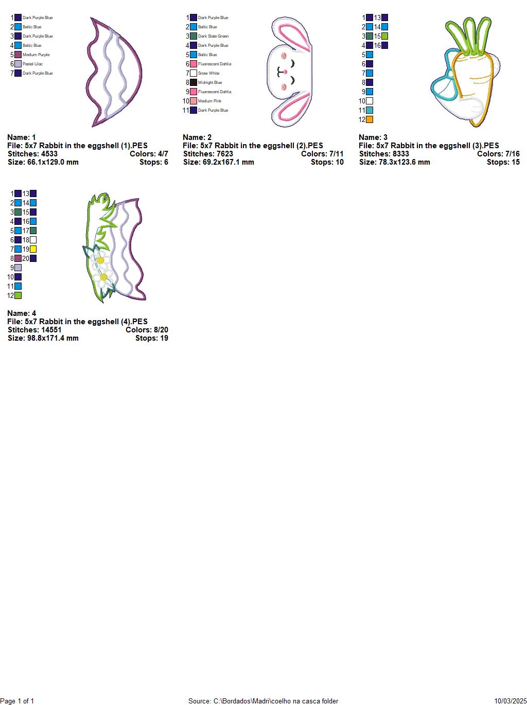 Bunny in the Egg Shell - ITH Project - Machine Embroidery Design