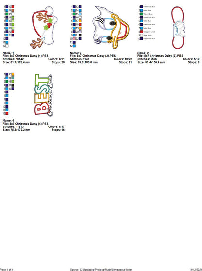 Daisy Best Christmas Ever - ITH Project - Machine Embroidery Design