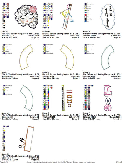 Sewing Mends the Soul Wreath - ITH Project - Machine Embroidery Design