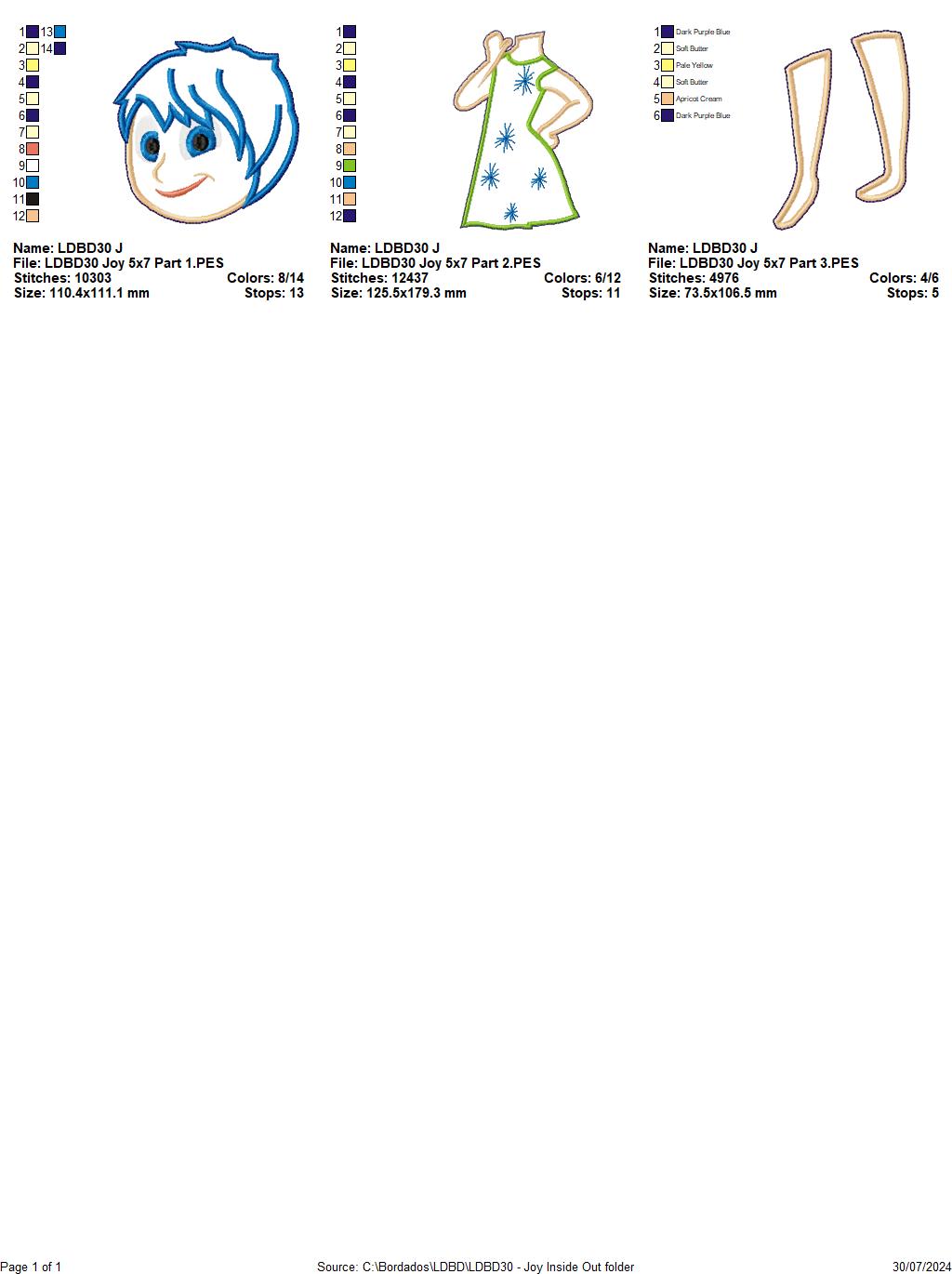 Inside Out Set of 9 Designs - ITH Project - Machine Embroidery Design