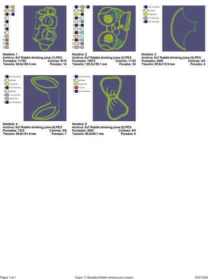 Rabbit Drinking Juice - ITH Project - Machine Embroidery Design