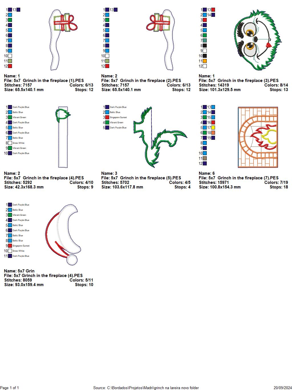 Grinch in the Fireplace - ITH Project - Machine Embroidery Design