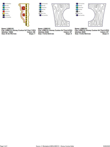 Mickey and Friends Cuckoo Clock – ITH Project – Machine Embroidery Design