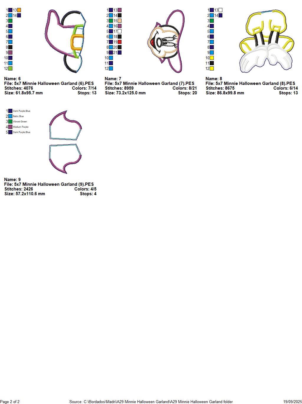 Minnie Halloween Wreath - ITH Project - Machine Embroidery Design