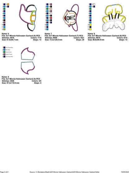 Minnie Halloween Wreath - ITH Project - Machine Embroidery Design