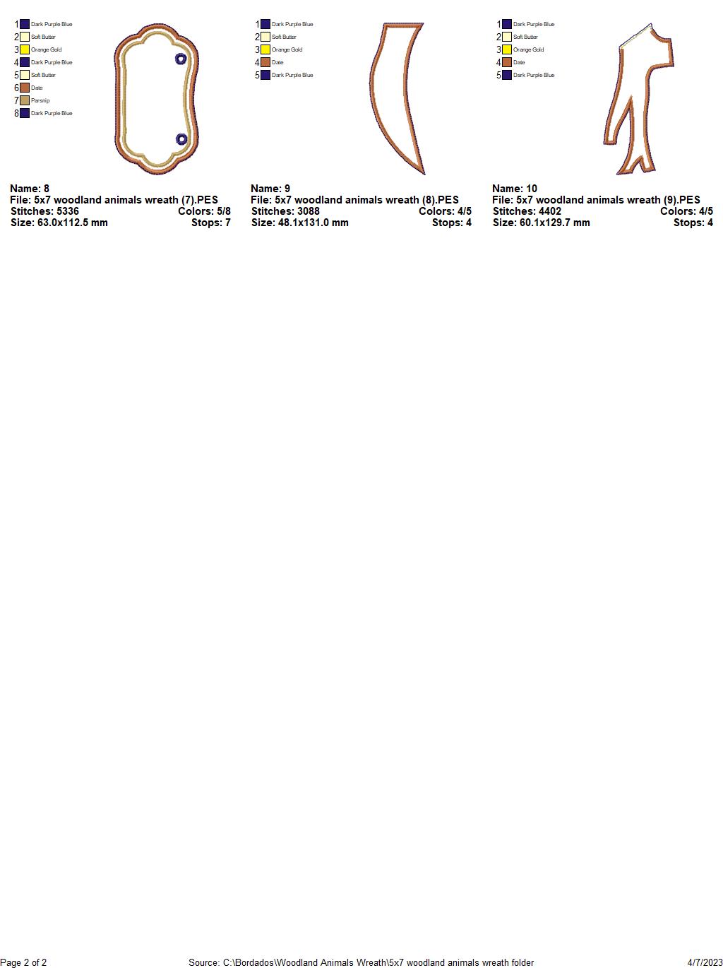 Woodland Animals Wreath - ITH Project - Machine Embroidery Design