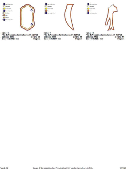 Woodland Animals Wreath - ITH Project - Machine Embroidery Design