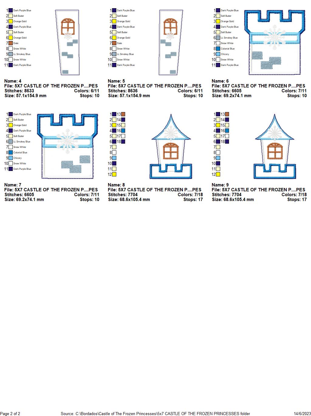 Castle of The Frozen Princesses - ITH Project - Machine Embroidery Design