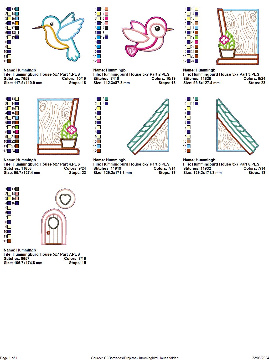 Hummingbird House - ITH Project - Machine Embroidery Design