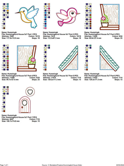 Hummingbird House - ITH Project - Machine Embroidery Design
