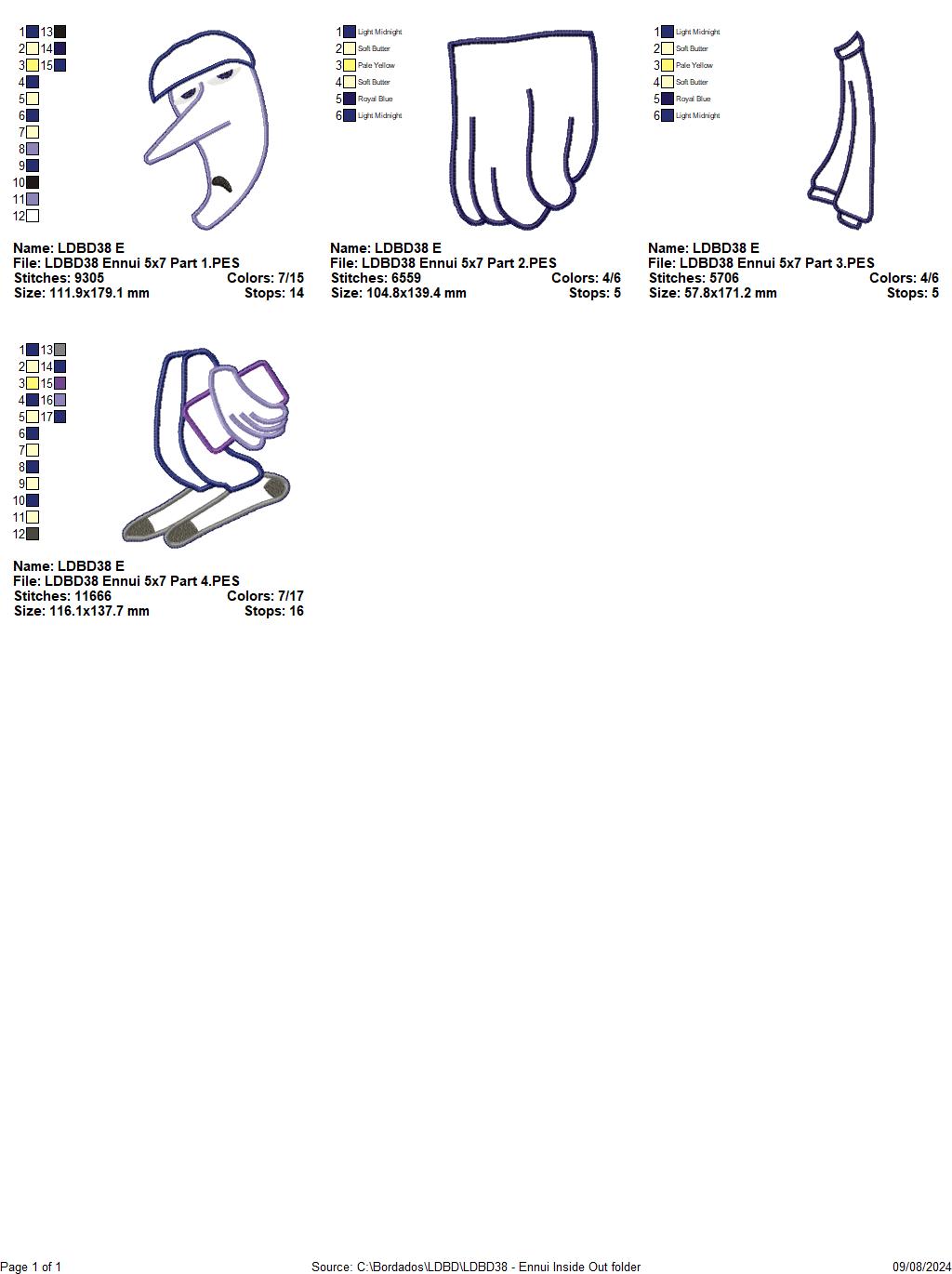 Inside Out Set of 9 Designs - ITH Project - Machine Embroidery Design
