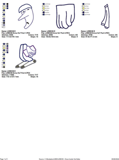 Inside Out Set of 9 Designs - ITH Project - Machine Embroidery Design