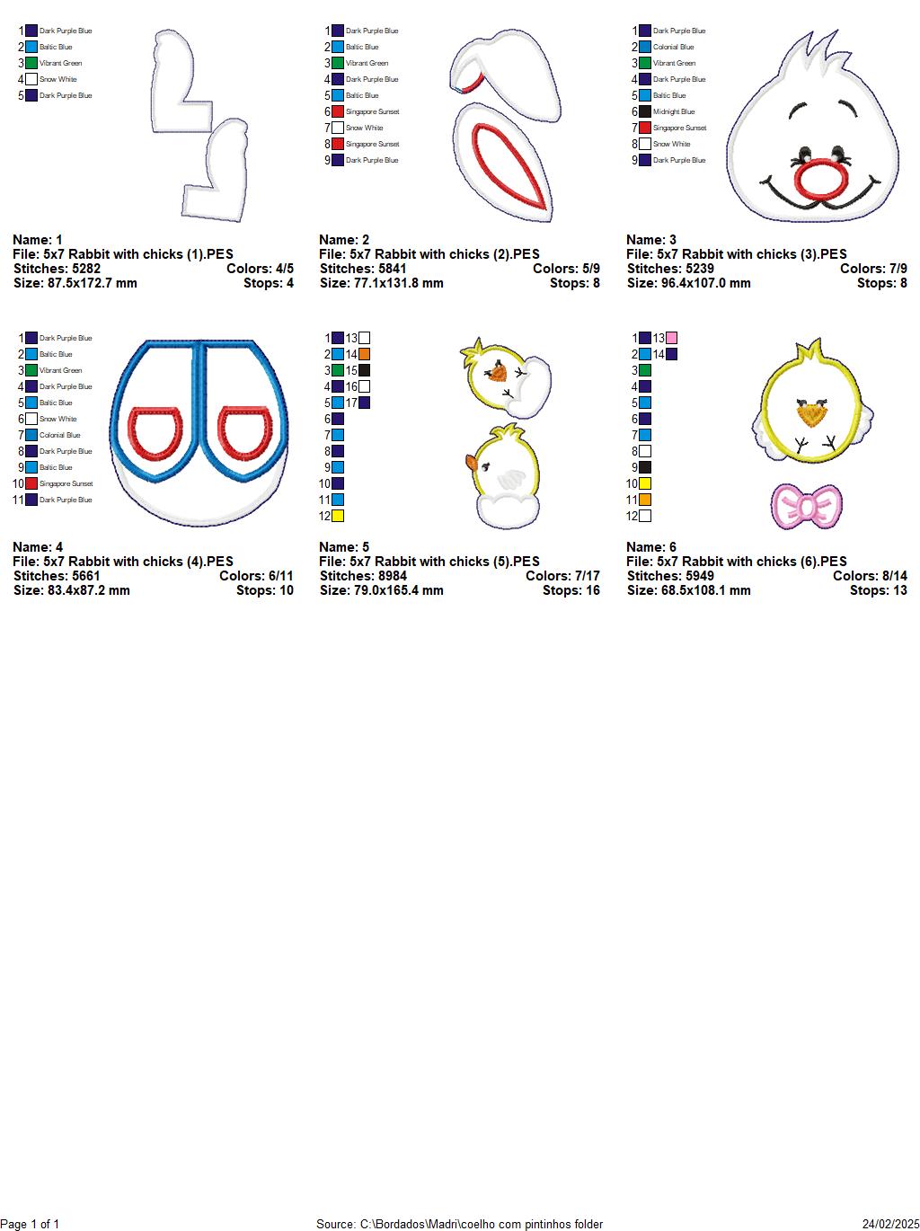 Bunny with Chicks - ITH Project - Machine Embroidery Design