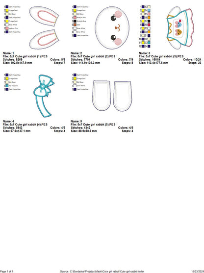 Rabbits Cute Couple - ITH Project - Machine Embroidery Design