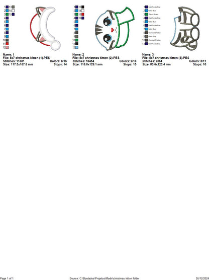 Christmas Kitty - ITH Project - Machine Embroidery Design