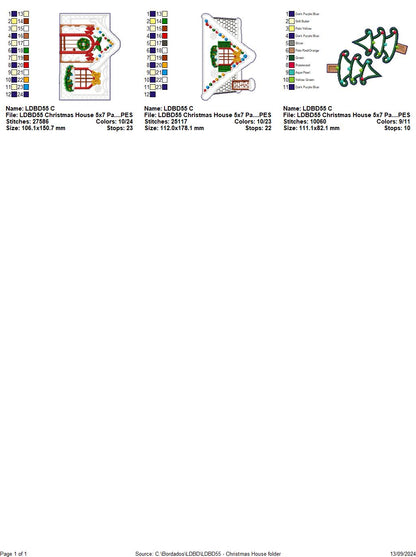 Gingerbread Christmas House 2 - ITH Project - Machine Embroidery Design