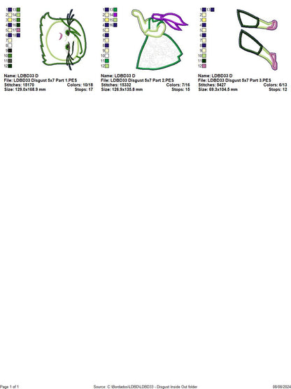 Inside Out Set of 9 Designs - ITH Project - Machine Embroidery Design