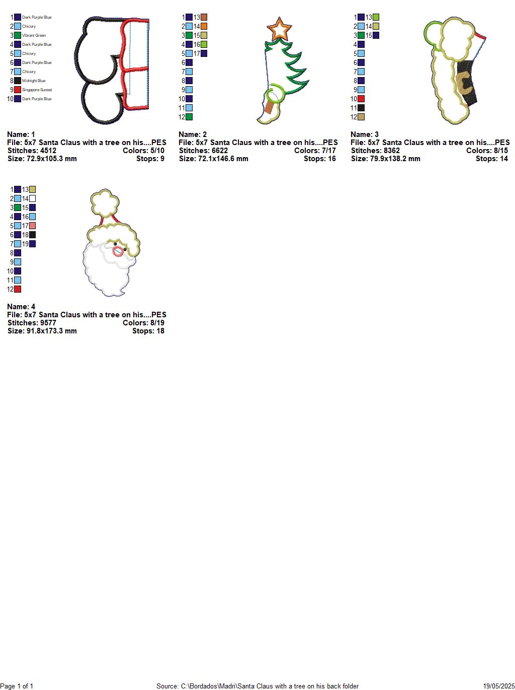 Santa Claus Holding a Tree - ITH Project - Machine Embroidery Design