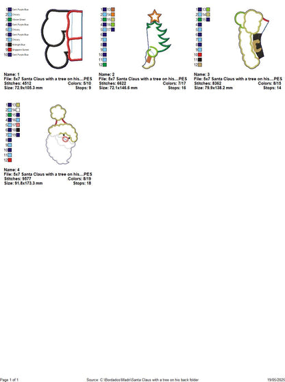 Santa Claus Holding a Tree - ITH Project - Machine Embroidery Design