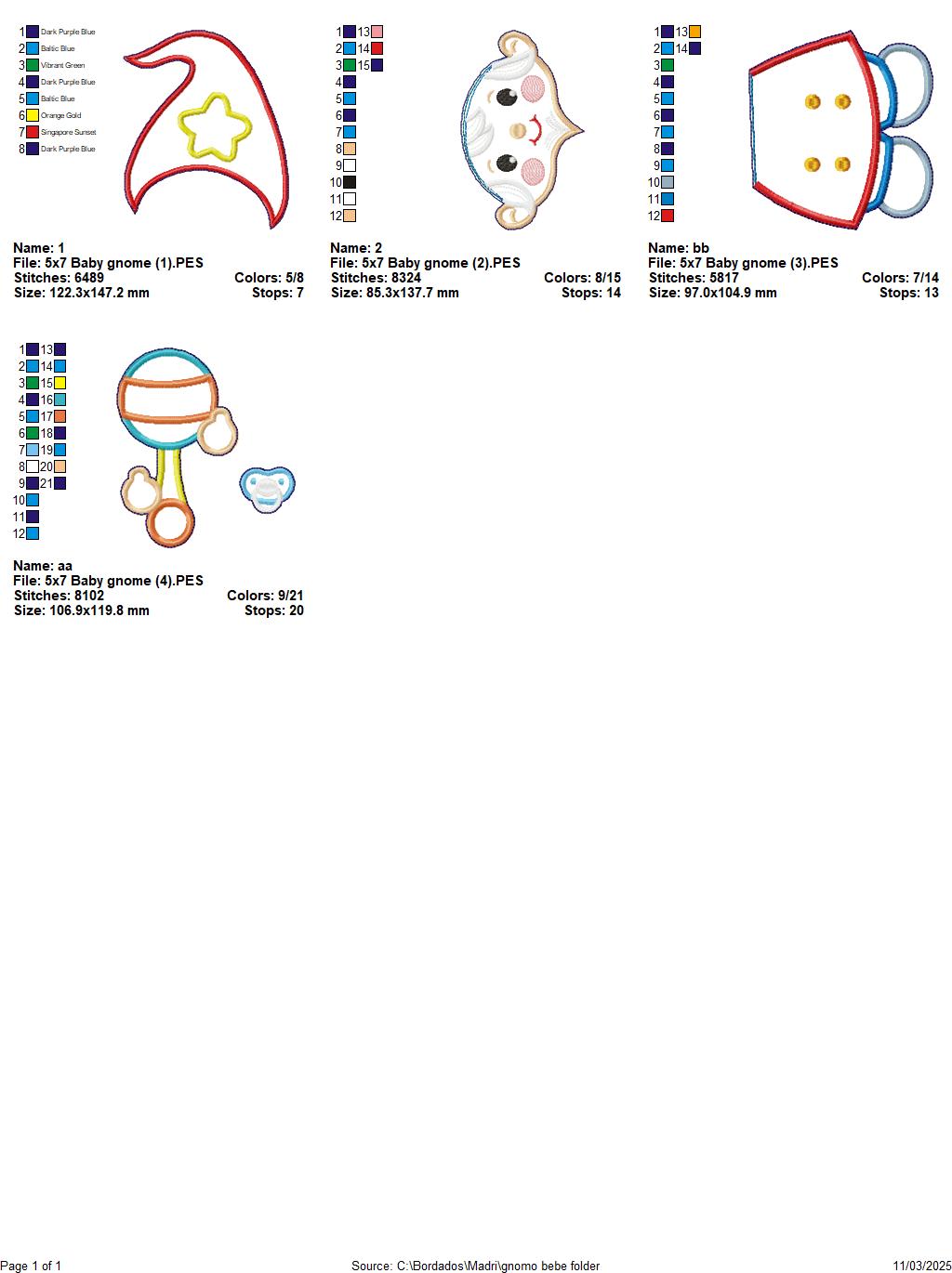 Baby Gnome Ornament - ITH Project - Machine Embroidery Design