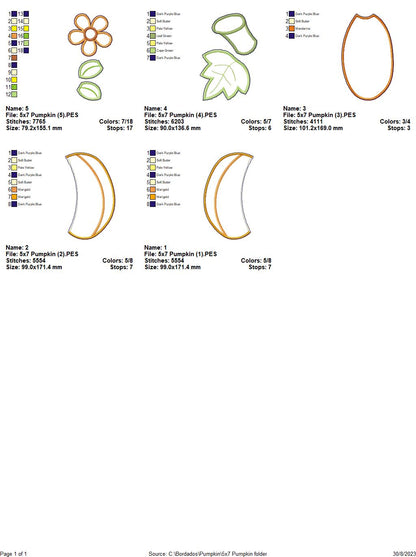 Pumpkin  Ornament - ITH Project - Machine Embroidery Design