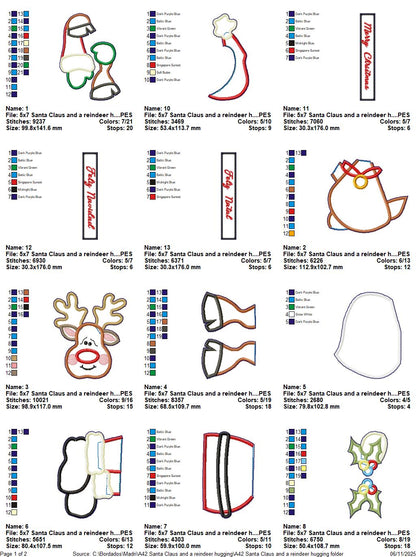 Santa and Reindeer – ITH Project – Machine Embroidery Design