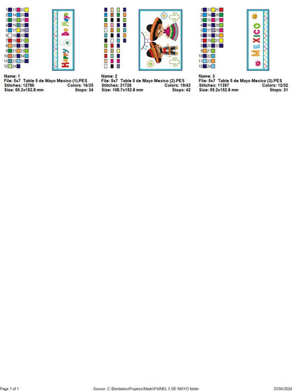 Cinco de Mayo Mexico Hanger - ITH Project - Machine Embroidery Design