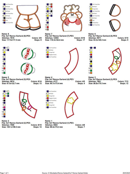 Reindeer Wreath - ITH Project - Machine Embroidery Design